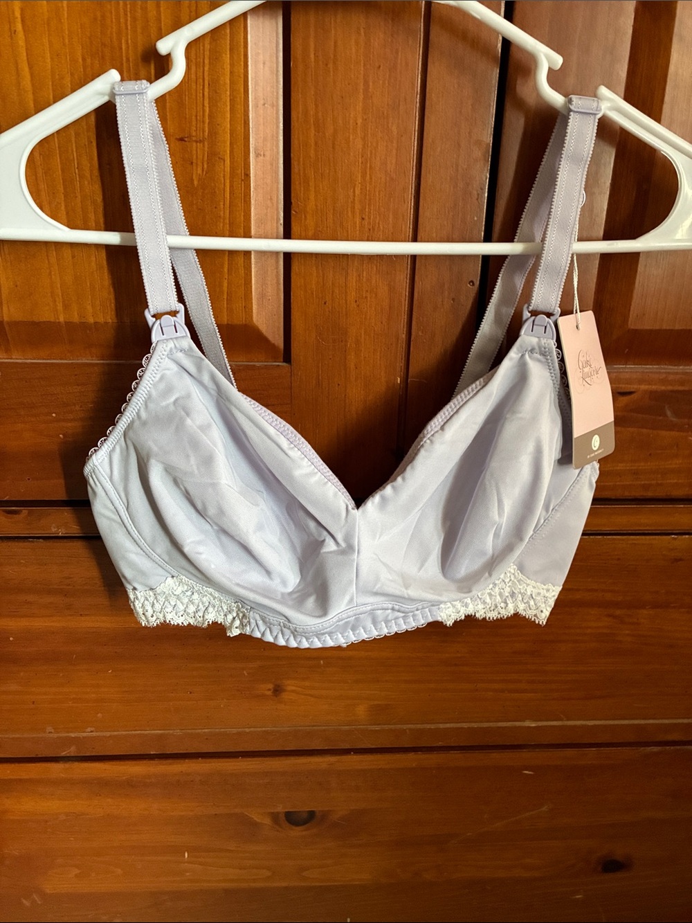 Light Lavender Lace-Trim Soft Cup nursing Bra - Cake Maternity nursing bra